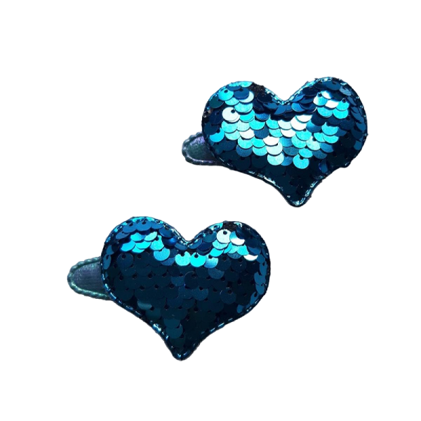 Haarknipjes Hart Blauw parelmoer