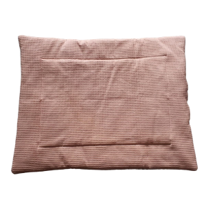 Boxkleed Wit tricot dots / Oud roze wafel - Afbeelding 2