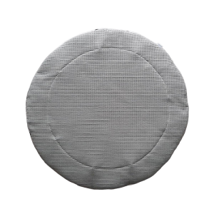 Boxkleed Rond Oud groene wafelstof / Wit tricot grote dots - Afbeelding 3