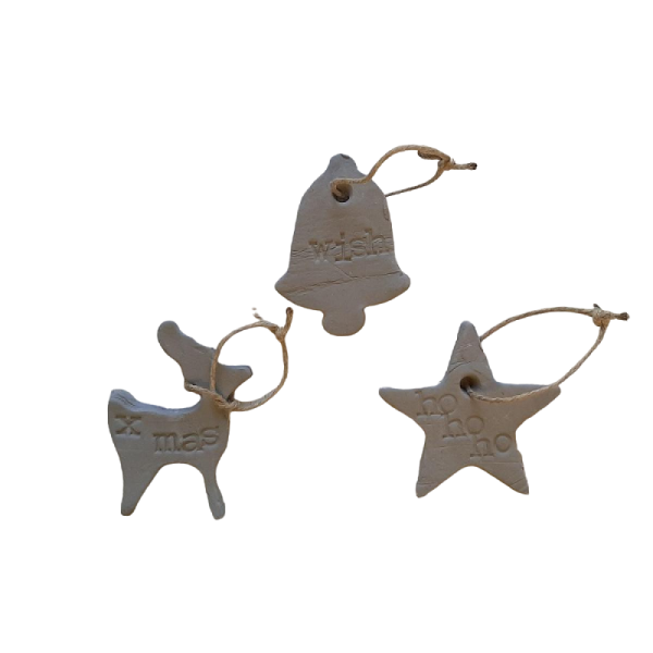 Klei hangers Bel/Rendier/Ster