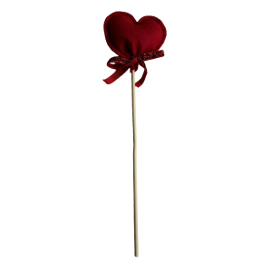 Hart stok bordeaux rood - Afbeelding 2