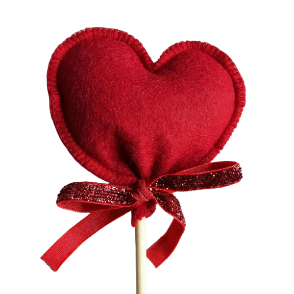 LooK Handgemaakt - Hart stok bordeaux rood