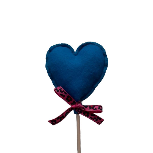 LooK Handgemaakt - Hart stok Blauw 1