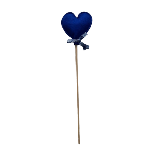 Hart stok Donker blauw Bloem - Afbeelding 2