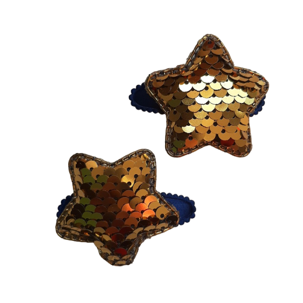 Haarknipjes Ster Goud Donker blauw