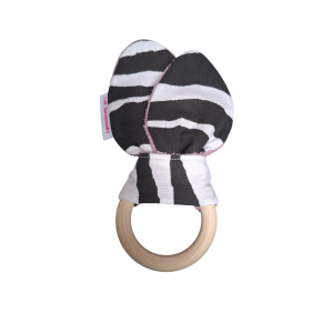 Bijtring Zwart/wit streep