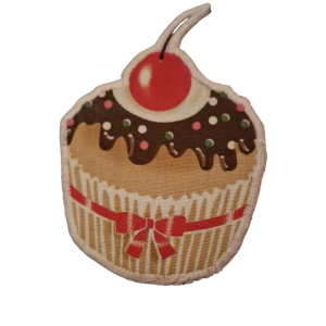 Strijkapplicatie Cupcake Kers